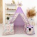 TIPI namiot dla dzieci – Wigwam fioletowy Jednorożce z matą i poduszkam - MINI