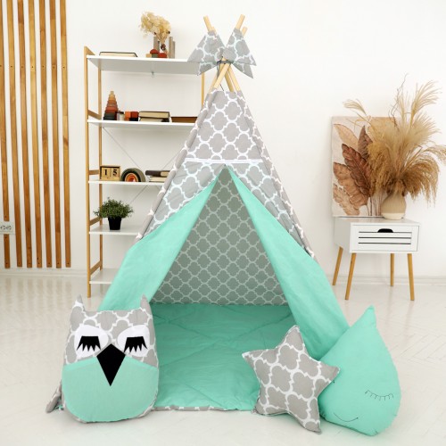 TIPI namiot dla dzieci – Wigwam Słońce  z matą i poduszkami - MINI