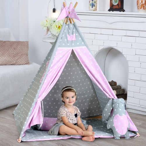 TIPI wigwam dla księżniczki z matą i poduszkami - MINI